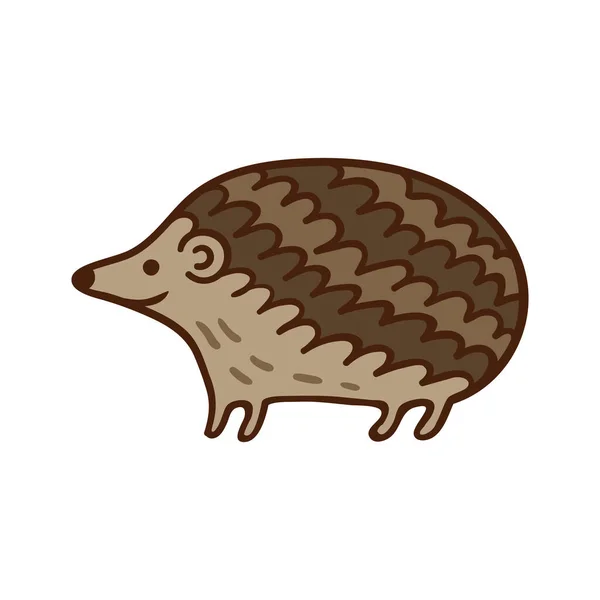Adorable Hedgehog Flat Color Vector Object Forest Habitat Spikes Back — Stock Vector
