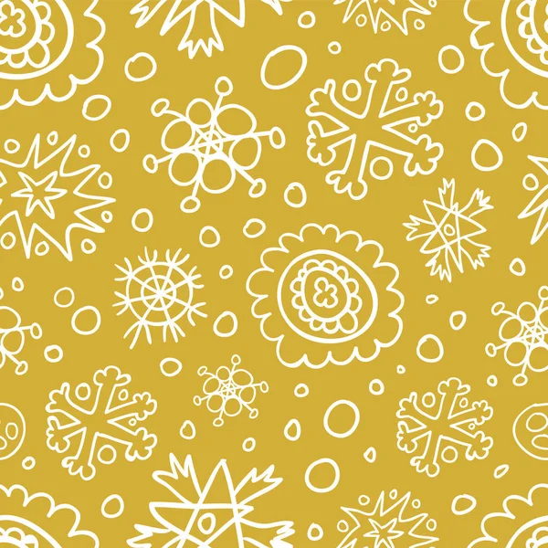 道奇雪花抽象无缝图案 新年装饰与线性矢量图像的金色背景 包装纸设计 图库矢量图片