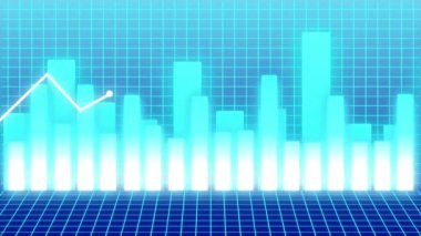 Borsa yatırım ticaretinin iş mumu grafiği. Business Financial Graph Grafik Çizelgesi, borsa, dijital iş grafiği, 4k, 3D Render.