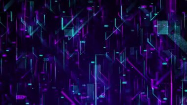 Dijital Matrix: Veri Bağlantıları Senfonisi. Veri bağlantılarını ve küresel ağ kavramını temsil eden dijital bir matrisin büyüleyici bir görüntüsü.