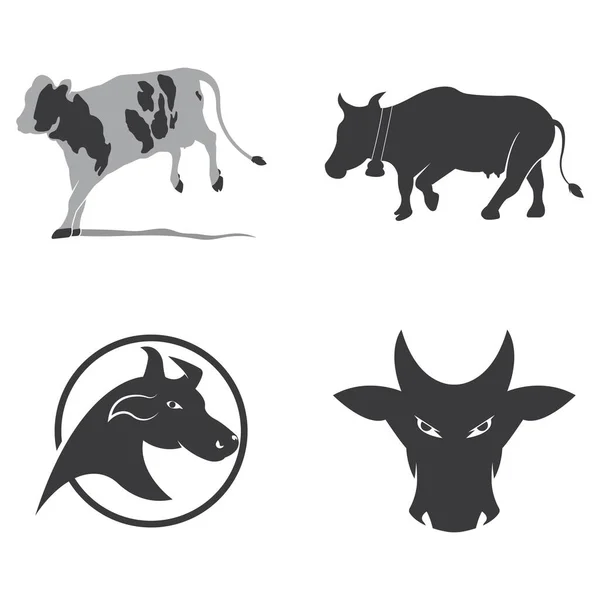 Modèle Logo Vache Icône Vectorielle — Image vectorielle