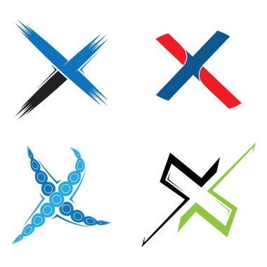 X harfi logo vektör tasarım şablonu