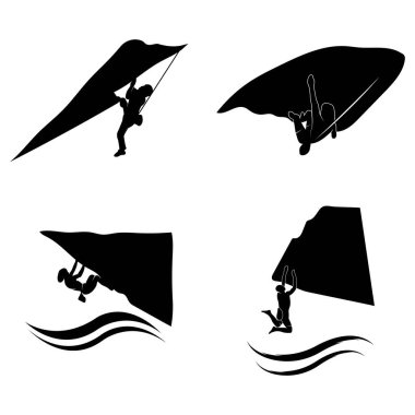 Kaya tırmanışı logo şablonu