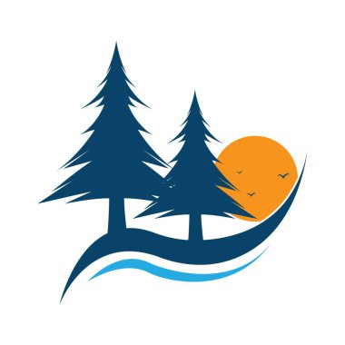 logo tasarımı yaratıcı çam ayı, orman, logo tasarım şablonu, ikon, vektör, sembol.