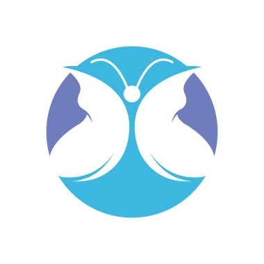 Güzellik Kelebeği Logo Şablonu Vektör simgesi tasarımı