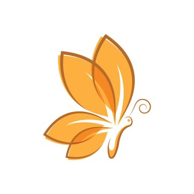 Güzellik Kelebeği Logo Şablonu Vektör simgesi tasarımı