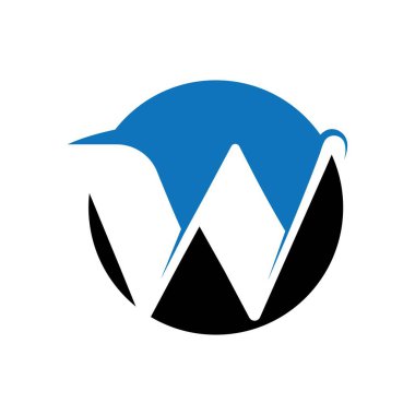 W Harfi Logo İş Şablonu Vektör simgesi