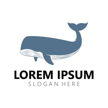 Orca Katili Balina Logosu Simgesi Vektör tasarımı