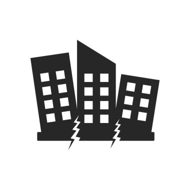 Deprem logo ikonu tasarım şablonunun vektör çizimi