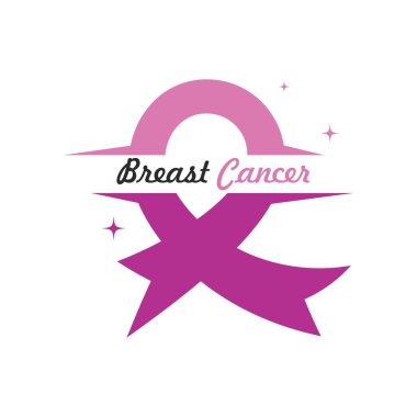 Göğüs kanseri farkındalığı, kurdele logo vektör şablonu