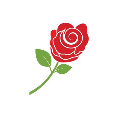 Gül çiçeği Logo Şablonu Çizim Tasarımı