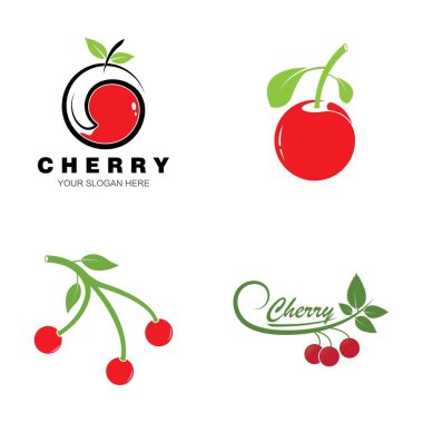 Kiraz logosu vektör illüstrasyon tasarımı