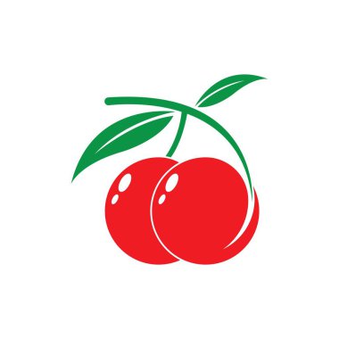 Kiraz logosu vektör illüstrasyon tasarımı