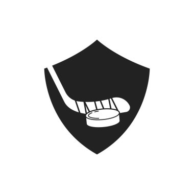 Beyaz arka planda buz hokeyi tasarımı. Hokey Çubuğu Çizgisi sanat logoları ya da simgeleri. vektör illüstrasyonu.