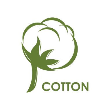 Cotton Logo Şablonu vektör sembolü doğa