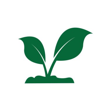 Çevre simgesi yeşil yaprak vektör çizimi izole edildi. - Vektör