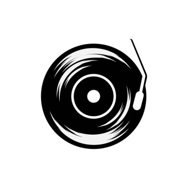 Vinil müzik kaydı simge vektör şablonu