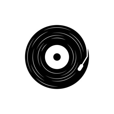 Vinil müzik kaydı simge vektör şablonu