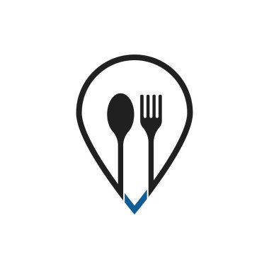 Gıda Konumu veya Simge Logosu Tasarım Vektörü