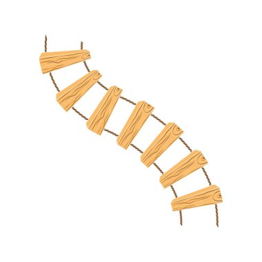 Ahşap merdiven dizayn vektörü, beyaz arka planda asılı kalaslar.