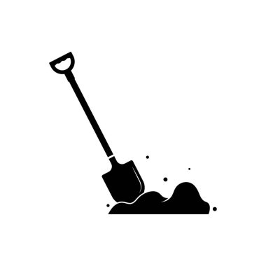 Beyaz arkaplanda kürek ikonu Vektör İllüstrasyonu