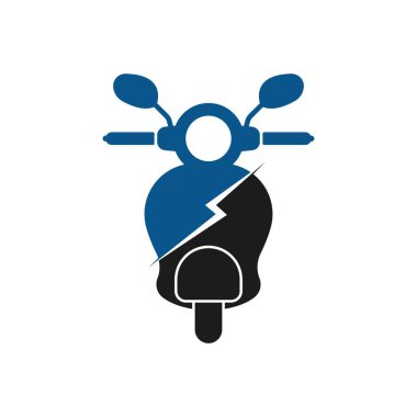 Elektrikli motosiklet logo tasarımı vektörü