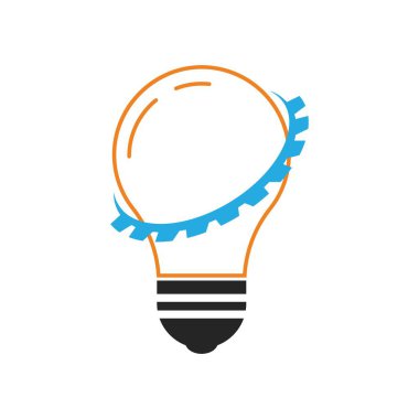 Ampul teknolojisi ilüstrasyon logo vektör tasarımı