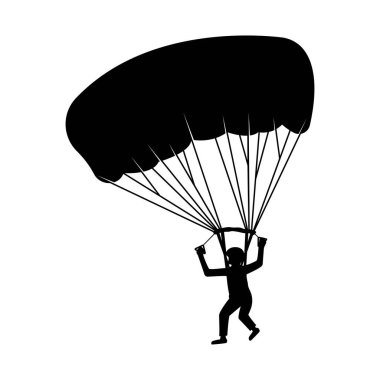 Skydiving logo tasarım vektör şablonu, Paraşüt tasarım çizimi