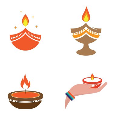 Diwali Canddle simgesi düz tasarım