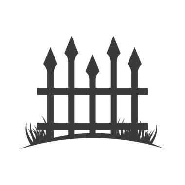 çit simgesi logo vektör çizim şablonu