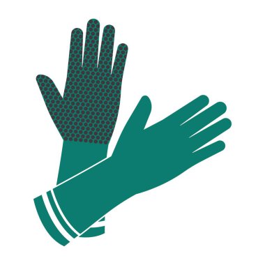 Lastik eldiven ikonu. Lateks koruma sembolü siluet vektör çizimi tasarımı.