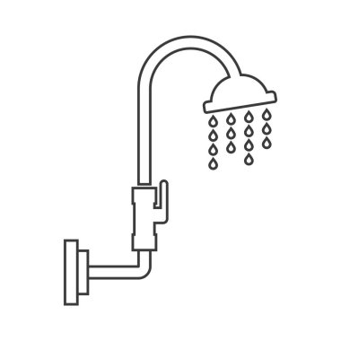 Duş Simgesi Tasarım Şablonu İllüstrasyonu