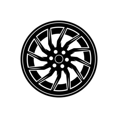 Otomobil jant vektör logosu düz tasarım