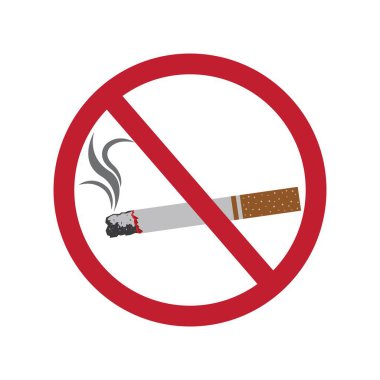Sigara işareti yok. Sigara içme alanı yok. Sigara içme vektörü illüstrasyonu yok.