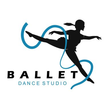 Bale dansı logosu tasarım şablonu çizimi 