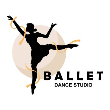 Bale dansı logosu tasarım şablonu çizimi 