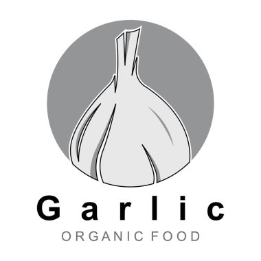 Sarımsak illüstrasyon logo vektör tasarımı