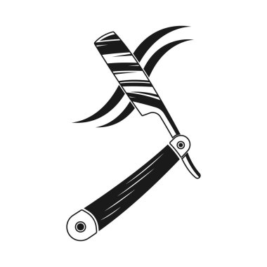 Beyaz arka planda izole edilmiş jilet bıçak ikonu tasarımı. Vektör illüstrasyonu