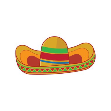 Sombrero hat icon flat design vector