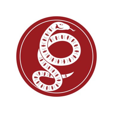 2025 Çin Yeni Yıl yılan sürüngenleri Asya tatil süslemeleri, vektör simgeleri için. 2025 yılının takvimiyle ve Çin Yeni Yılı 'yla çevrili kırmızı yılanlar.