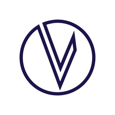 V Harfi logo şablonu vektör illüstrasyon tasarımı