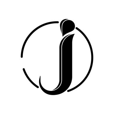 J harfi logo tasarım şablonu elementleri