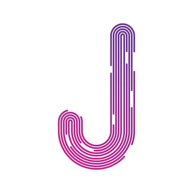 J harfi logo tasarım şablonu elementleri