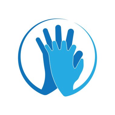 El sıkışma logo şablonu çizim tasarımı