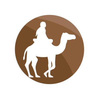 Deve çizimi logo vektör tasarımı 