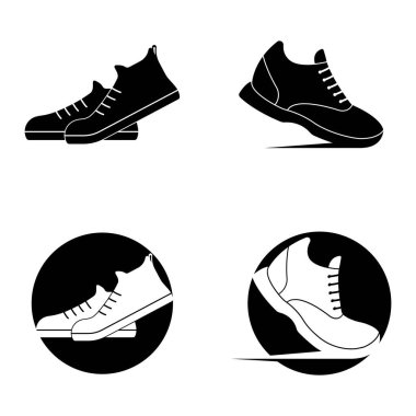 Ayakkabı logosu simgesi, ayakkabı ayakkabısı logo vektör şablonu beyaz arkaplan üzerinde izole