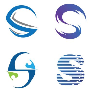 S harfi logo tasarım vektörü