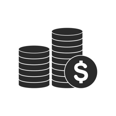 Bozuk para dolar vektör şablonu çizim logosu tasarımı