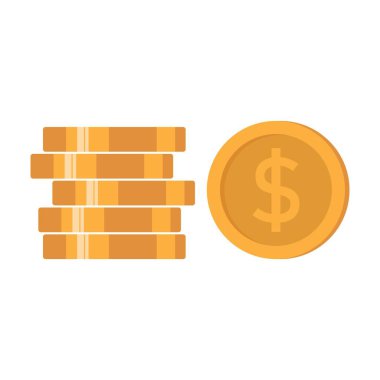 Bozuk para dolar vektör şablonu çizim logosu tasarımı