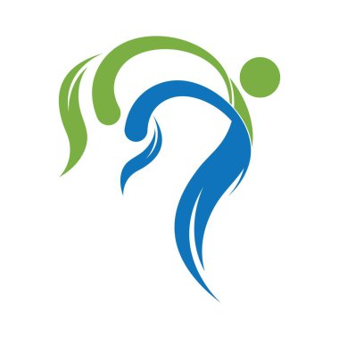 Eğlenceli insanlar Sağlıklı Yaşam Logosu şablon vektör simgesi